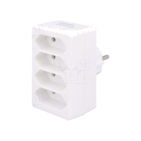 Conector Alimentare AC Spliter Alb 4 Socluri | Electronic-mag.ro | Componente Electronice
