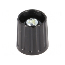 Buton rotativ poliamidă negru 6mm 15x16.3mm