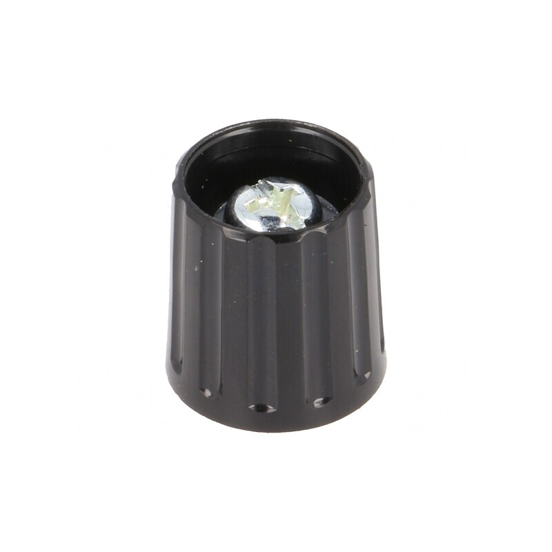 Buton rotativ poliamidă negru 6mm 15x16.3mm | Electronic-mag.ro | Componente Electronice