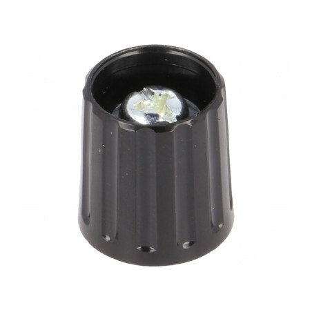 Buton rotativ poliamidă negru 6mm 15x16.3mm | Electronic-mag.ro | Componente Electronice