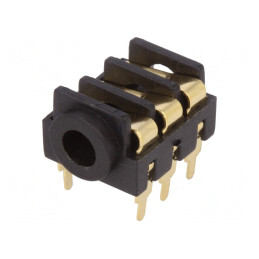 Soclu Jack 3,5mm Stereo Mamă THT Aurit | Electronic-mag.ro | Componente Electronice