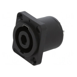4 Pole Black Airtight D Flange Solder Thru-Hole | Electronic-mag.ro | Componente Electronice
