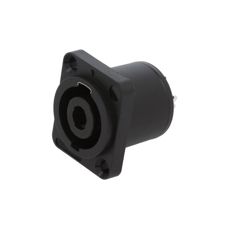 4 Pole Black Airtight D Flange Solder Thru-Hole | Electronic-mag.ro | Componente Electronice