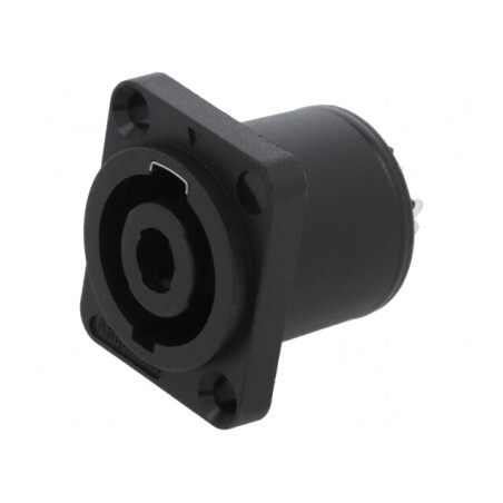 4 Pole Black Airtight D Flange Solder Thru-Hole | Electronic-mag.ro | Componente Electronice