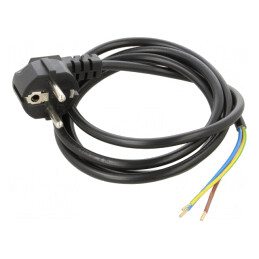 Cablu Alimentare 3x0,75mm2 PVC Ștecăr Unghiular CEE 7/7 | Electronic-mag.ro | Componente Electronice