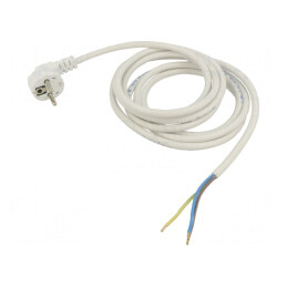 Cablu PVC 3x0,75mm2 cu Ştecăr Unghiular CEE 7/7 (E/F) | Electronic-mag.ro | Componente Electronice