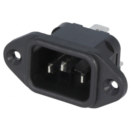 Conector Alimentare AC Soclu Tată 10A 250VAC IEC 60320 | Electronic-mag.ro | Componente Electronice