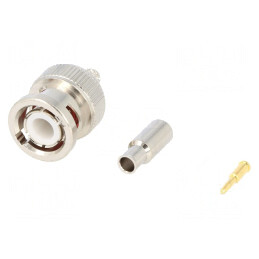 Mufă BNC tată 50Ω crimpat aurit | Electronic-mag.ro | Componente Electronice