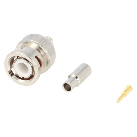 Mufă BNC tată 50Ω crimpat aurit | Electronic-mag.ro | Componente Electronice