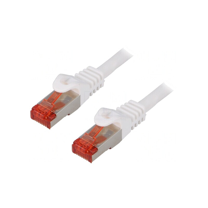 Cablul de rețea S/FTP Cat6 alb 1.5m | Electronic-mag.ro | Componente Electronice