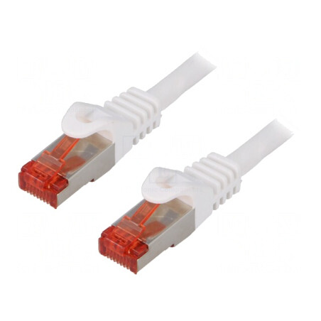 Cablul de rețea S/FTP Cat6 alb 1.5m | Electronic-mag.ro | Componente Electronice
