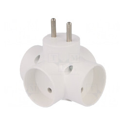 Spliter Alimentare AC 2P Rotund Alb | Electronic-mag.ro | Componente Electronice