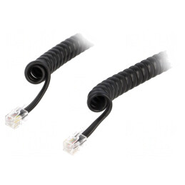 Cablu Telefon Spiralat Negru 10m | Electronic-mag.ro | Componente Electronice