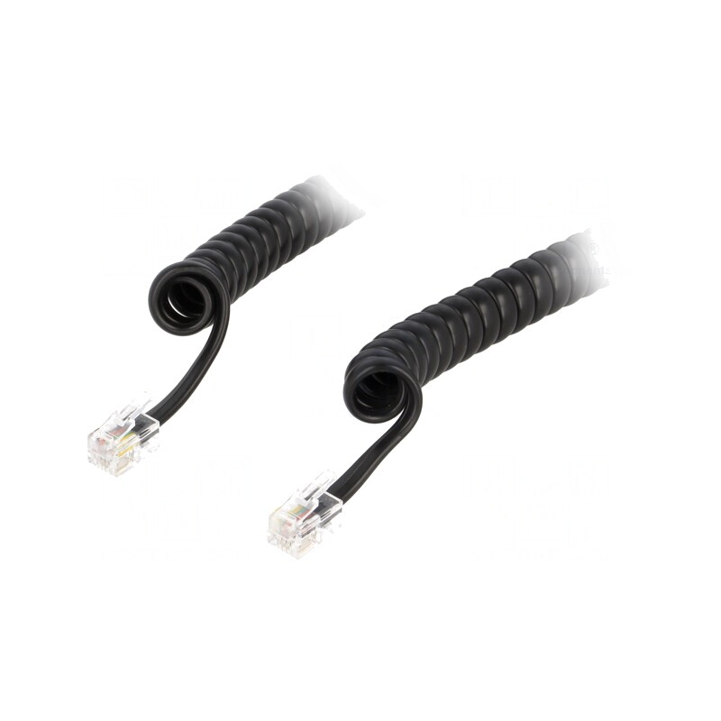 Cablu Telefon Spiralat Negru 10m | Electronic-mag.ro | Componente Electronice