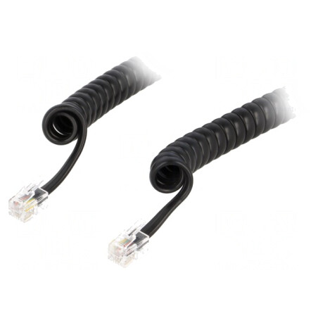 Cablu Telefon Spiralat Negru 10m | Electronic-mag.ro | Componente Electronice