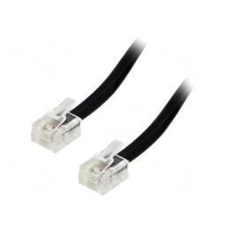 Cablu telefon RJ11 15m negru | Electronic-mag.ro | Componente Electronice