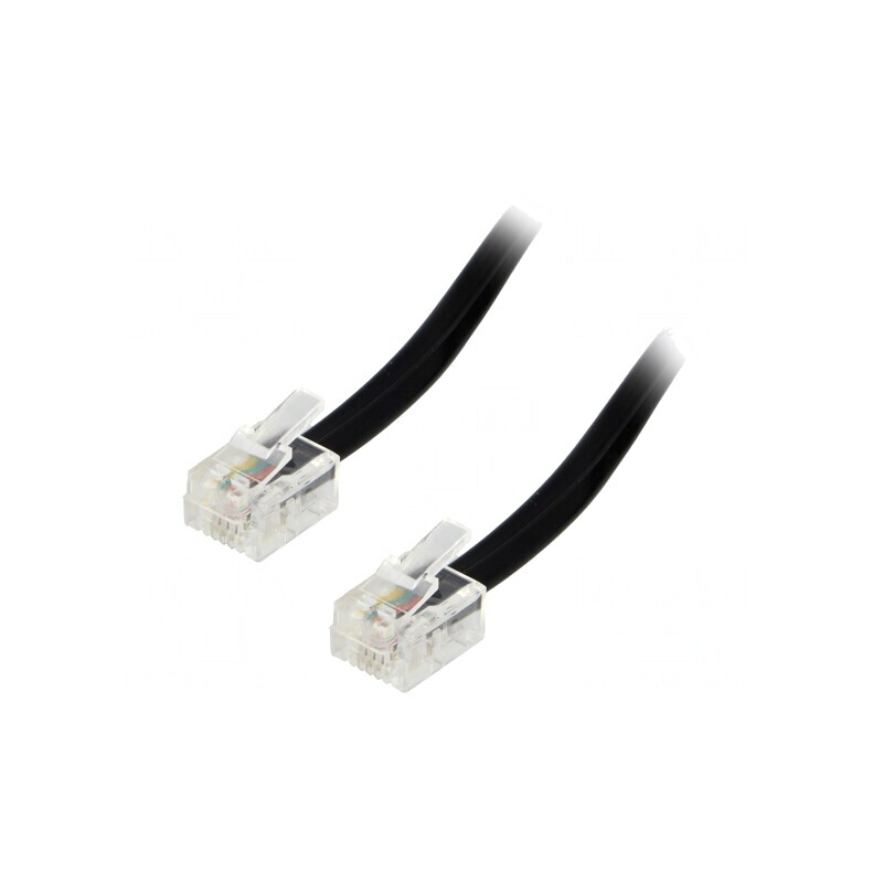 Cablu telefon RJ11 15m negru | Electronic-mag.ro | Componente Electronice