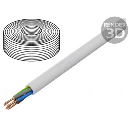 Cablu Electric YDY 5x1,5mm Alb 100m