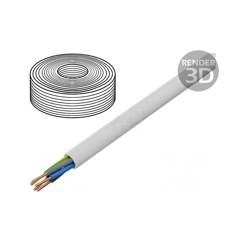 Cablu Electric YDY 5x1,5mm Alb 100m | Electronic-mag.ro | Componente Electronice