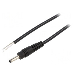 Cablu Alimentare DC 3,5/1,3 Mufă Drept Negru 0,5m | Electronic-mag.ro | Componente Electronice