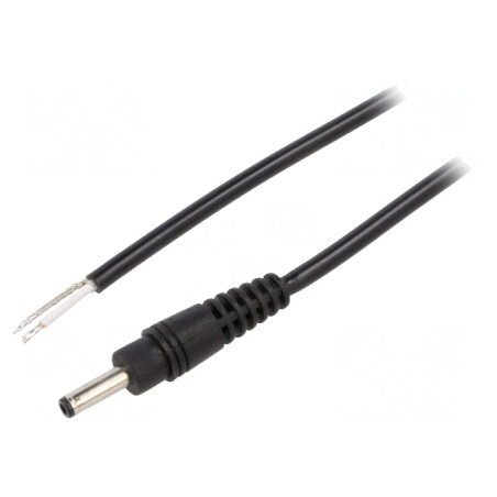 Cablu Alimentare DC 3,5/1,3 Mufă Drept Negru 0,5m | Electronic-mag.ro | Componente Electronice