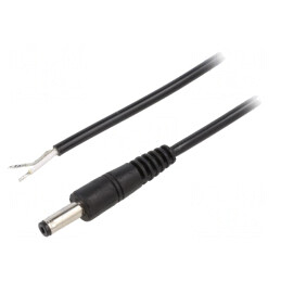 Cablu Alimentare DC 4,8/1,7 Negru 0,5m | Electronic-mag.ro | Componente Electronice
