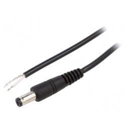 Cablu Alimentare DC 5,5/1,7mm Negru 0,5m | Electronic-mag.ro | Componente Electronice