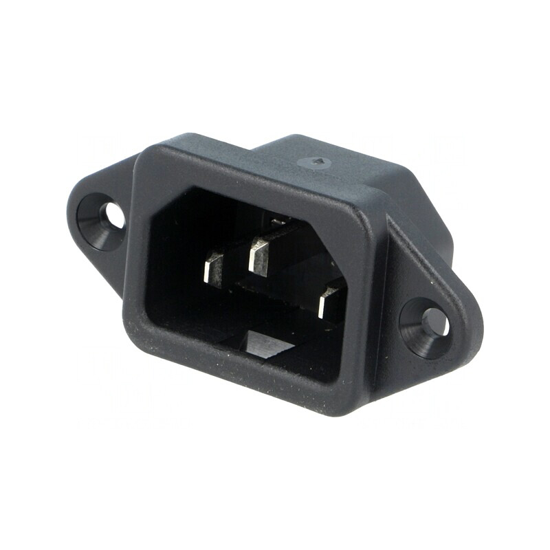Conector Alimentare AC Soclu Tată 10A 250V IEC 60320 | Electronic-mag.ro | Componente Electronice