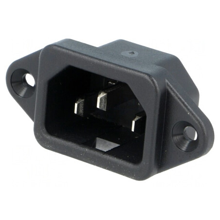 Conector Alimentare AC Soclu Tată 10A 250V IEC 60320 | Electronic-mag.ro | Componente Electronice