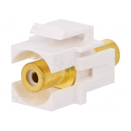 Adaptor Keystone Mamă Dublu Aurit Alb | Electronic-mag.ro | Componente Electronice