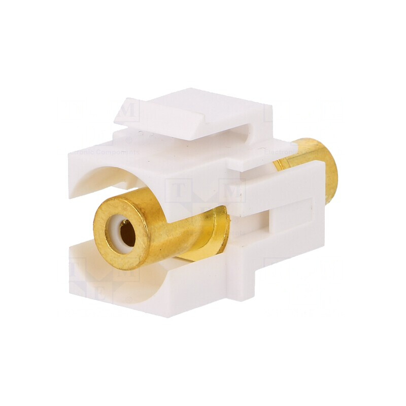 Adaptor Keystone Mamă Dublu Aurit Alb | Electronic-mag.ro | Componente Electronice