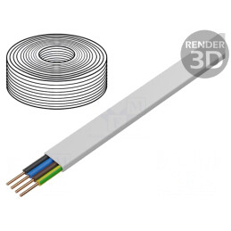 Cablu YDY 4x2,5mm2 Alb 100m | Electronic-mag.ro | Componente Electronice