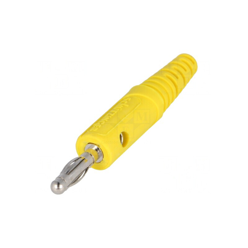Mufă banană galbenă 4mm 32A | Electronic-mag.ro | Componente Electronice