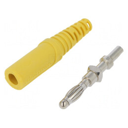 Mufă Banană 4mm Galbenă Neizolată  | Electronic-mag.ro | Componente Electronice