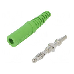 Mufă Banană 4mm Verde Neizolată 32A | Electronic-mag.ro | Componente Electronice