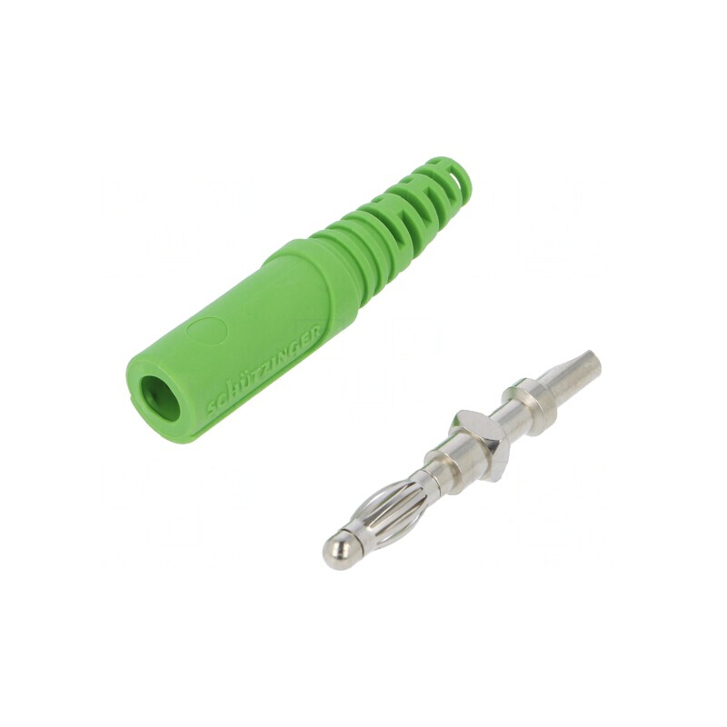 Mufă Banană 4mm Verde Neizolată 32A | Electronic-mag.ro | Componente Electronice