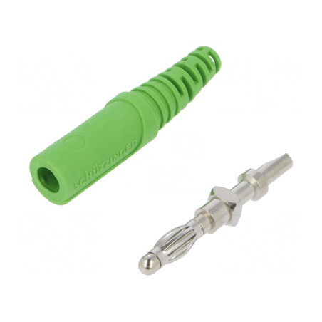 Mufă Banană 4mm Verde Neizolată 32A | Electronic-mag.ro | Componente Electronice