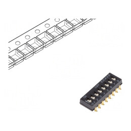 Comutator DIP-SWITCH 8 Secțiuni 24VDC | Electronic-mag.ro | Componente Electronice