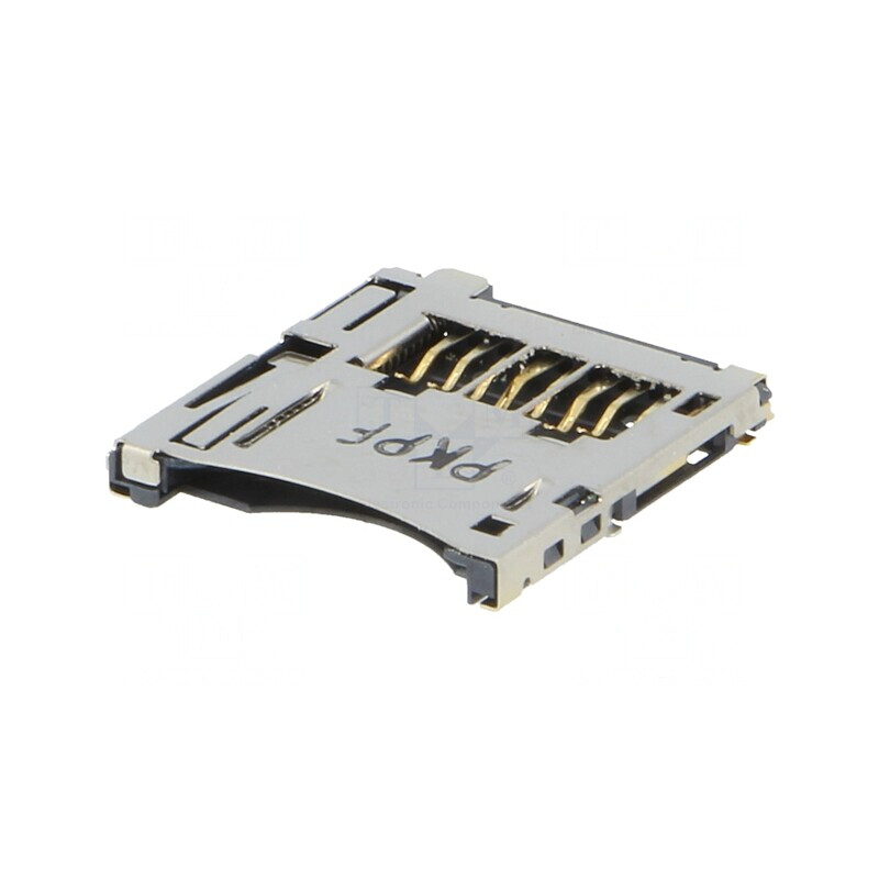 Conector pentru Carduri microSD Inverse Push-Push SMT Aurit | Electronic-mag.ro | Componente Electronice