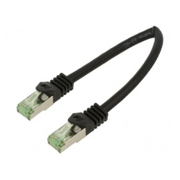 Patch cord negru Cat 8.1 LSZH 0,25m | Electronic-mag.ro | Componente Electronice