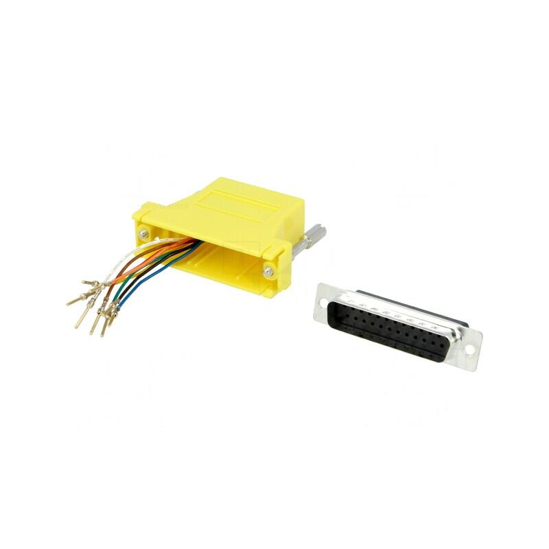 Adaptor D-Sub 25pin la RJ45 Galben | Electronic-mag.ro | Componente Electronice