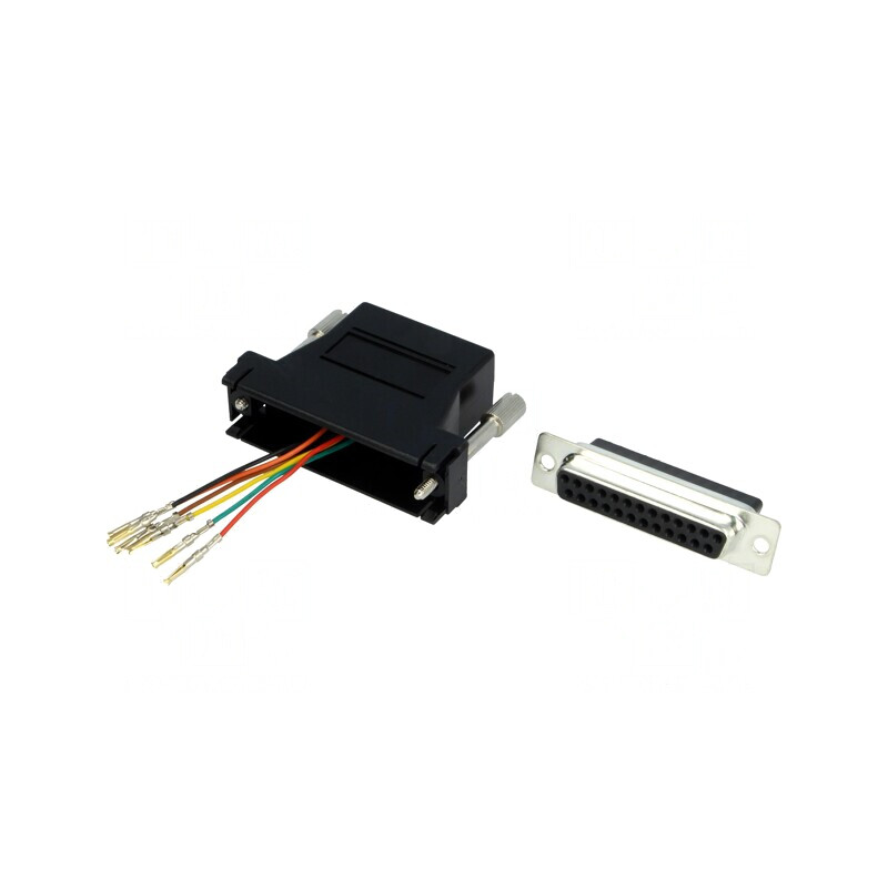 Adaptor D-Sub 25 Pin Mamă la RJ12 Negru | Electronic-mag.ro | Componente Electronice