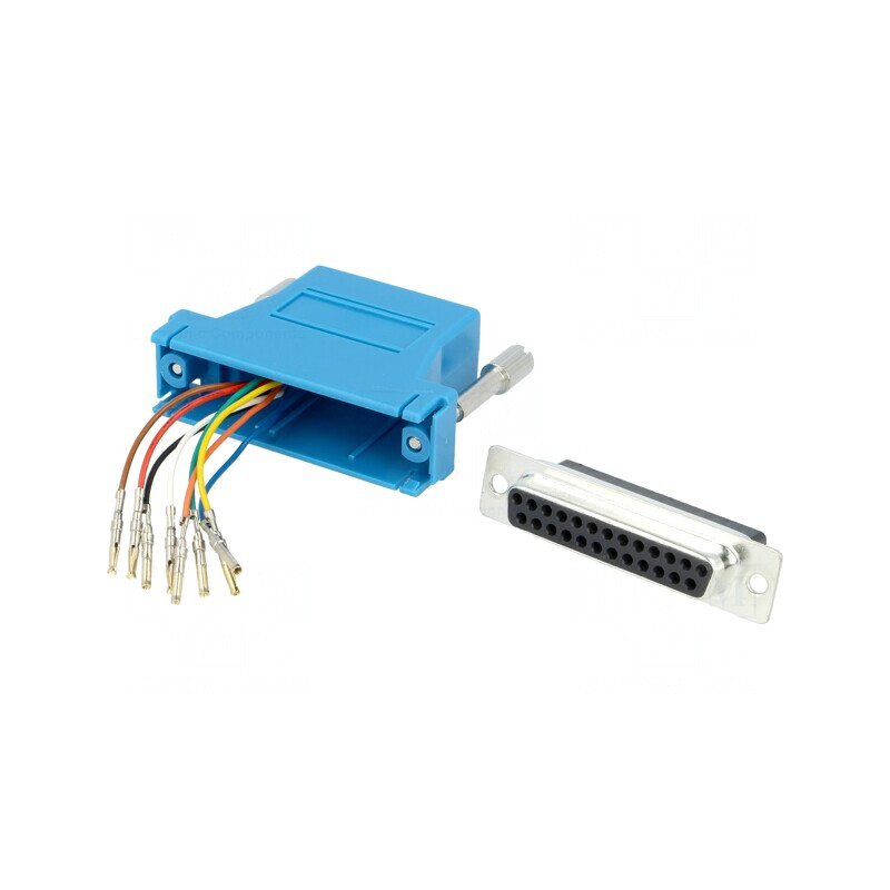 Adaptor D-Sub 25pin Mamă la RJ45 Soclu Albastru | Electronic-mag.ro | Componente Electronice