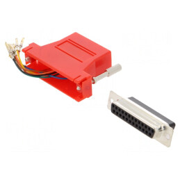 Adaptor D-Sub 25pin Mamă la RJ45 Roșu | Electronic-mag.ro | Componente Electronice
