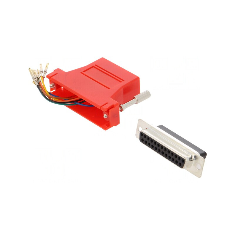 Adaptor D-Sub 25pin Mamă la RJ45 Roșu | Electronic-mag.ro | Componente Electronice