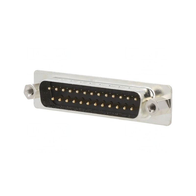 Mufă D-Sub 25-Pin Tată Lipire Neagră Aurită | Electronic-mag.ro | Componente Electronice