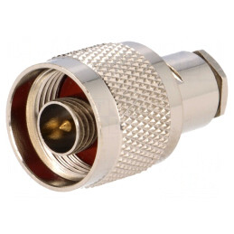 Mufă N tată drept 50Ω aurit pentru cablu PTFE | Electronic-mag.ro | Componente Electronice