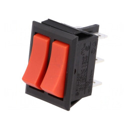 Comutator Balansier Dublu ON-ON 10A 250V Roșu | Electronic-mag.ro | Componente Electronice