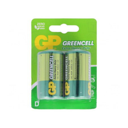 Baterie Zinc-Carbon 1.5V D Nereîncărcabilă 2 buc Greencell | Electronic-mag.ro | Componente Electronice