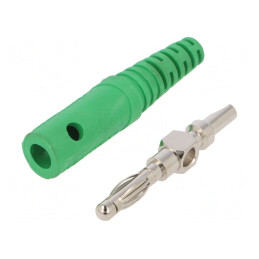 Mufă Banană Verde 4mm 10A 33VAC 70VDC